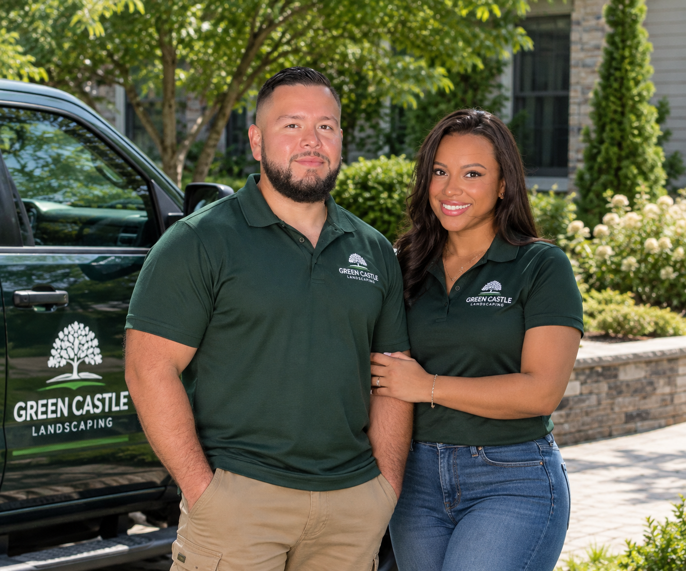 Joseph and Valentina, owners of Green Castle Landscaping